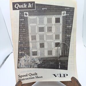 Vintage Quilt It Patterns, Spool Quilt Instruction Sheet with Templates, VIP